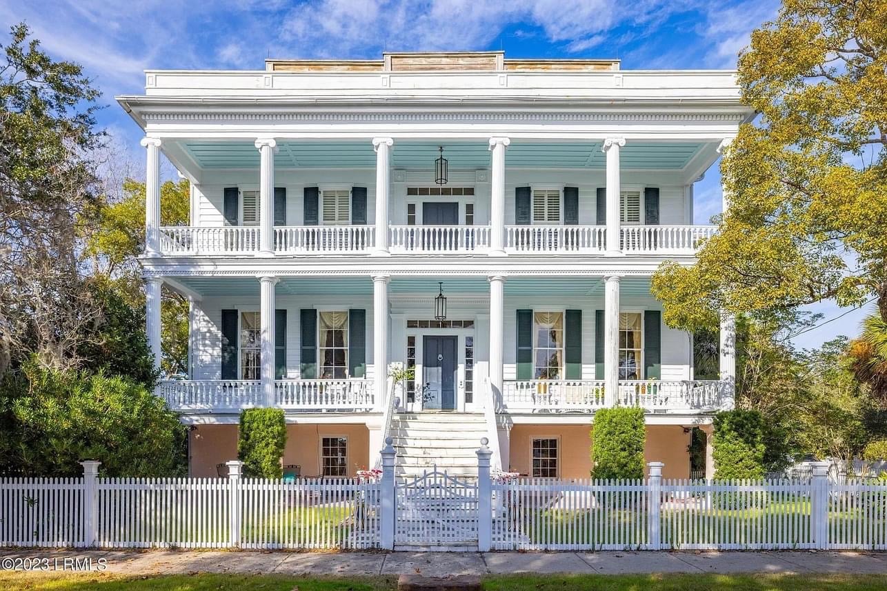 1852 Greek Revival For Sale In Beaufort South Carolina